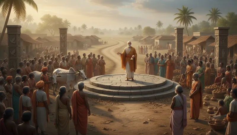 Illustration of ashoka: An ancient Indian emperor known for peace.