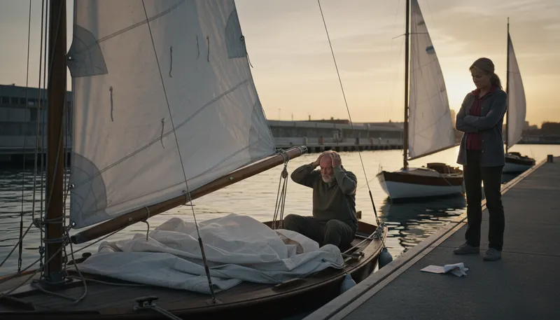 Illustration of take the wind out of someone's sails: deflate someone's confidence or enthusiasm.