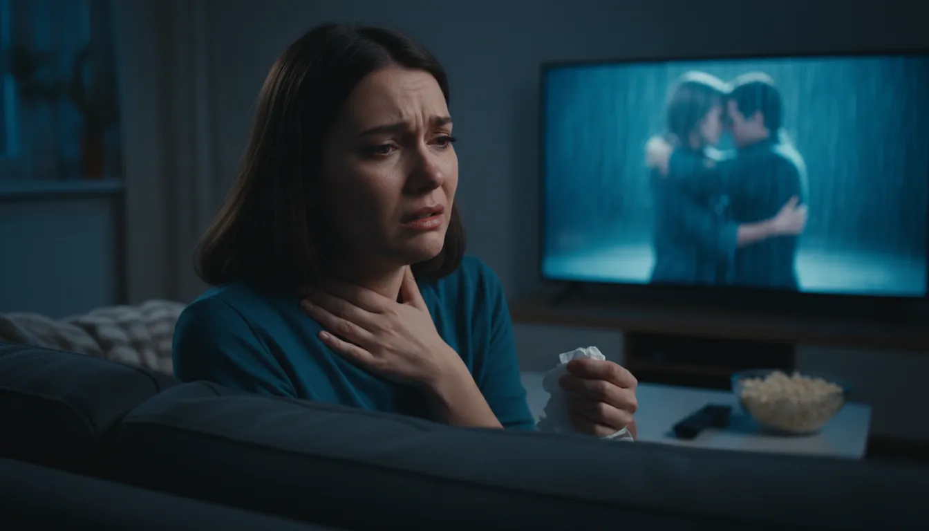 lump in one's throat 일러스트: a tight feeling in the throat caused by strong emotion