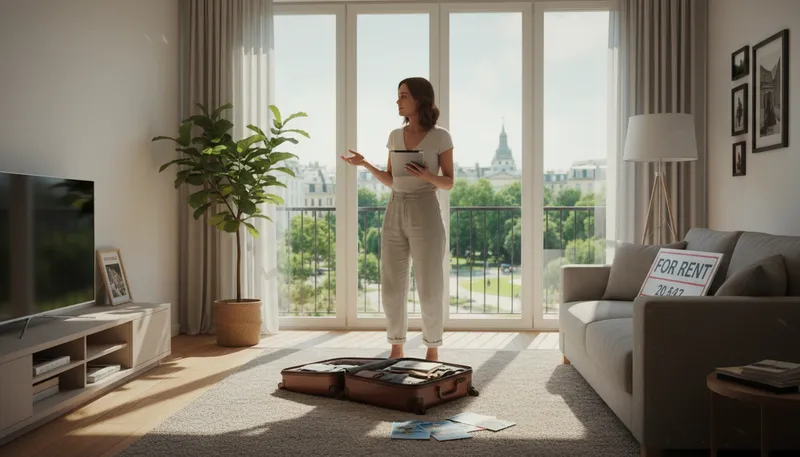 Illustration of rent out: to allow someone to use property for payment