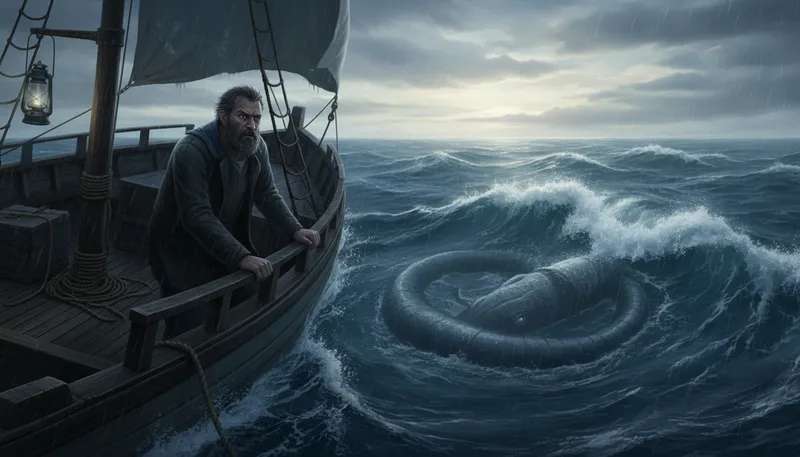 Illustration of leviathan: A large sea monster or creature.