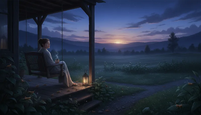 Illustration of nightfall: The time when it becomes dark.