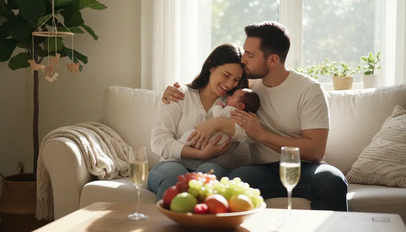 Illustration of fruit of the union: offspring or result of a partnership.