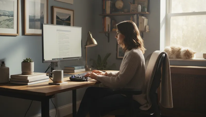 Illustration of freelancer: A self-employed person offering services.