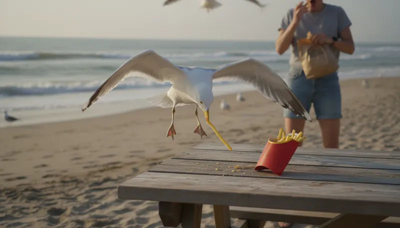 Illustration of seagull: A coastal bird known for its loud call.