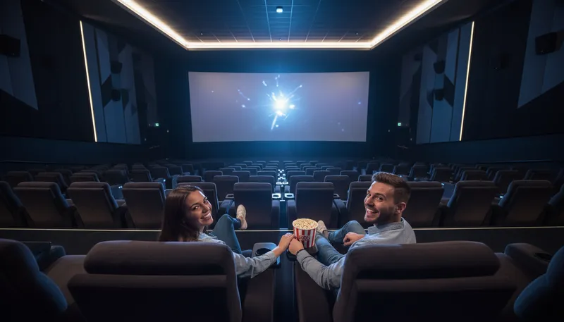 Illustration of cine: Relating to cinema or movies.