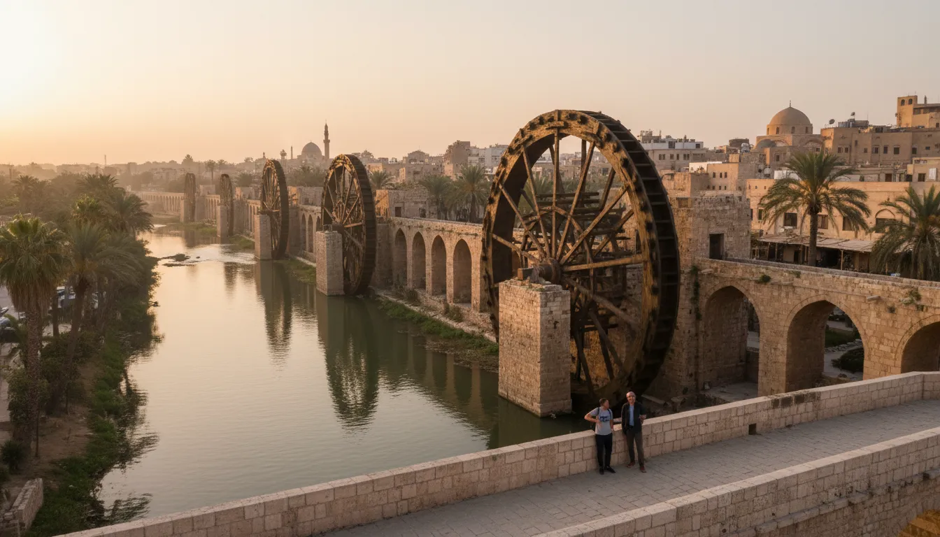 hamaのイラスト：A city in Syria known for its history.
