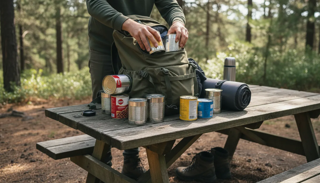canned food का चित्र: food preserved in sealed metal containers