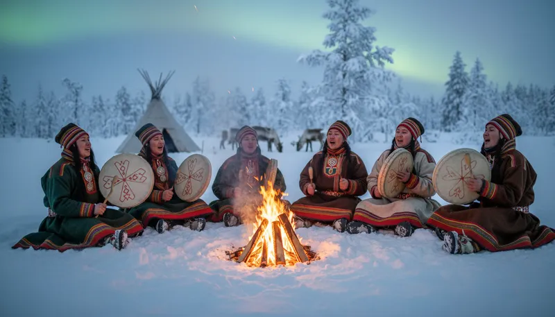 Illustration of sami: Indigenous people in Northern Europe, mainly Scandinavia.