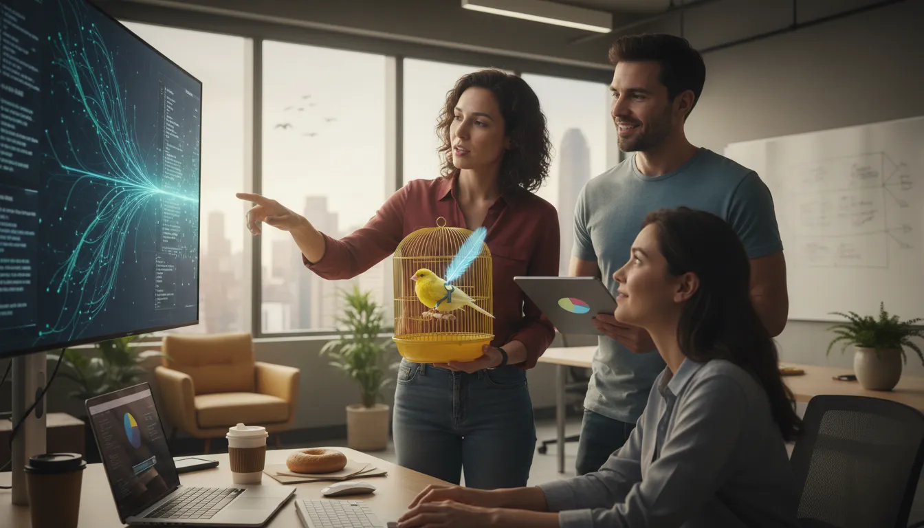 Illustration of canary: test release to a small user group first