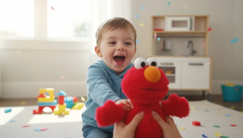 Illustration of elmo: A friendly red monster from a children's show.