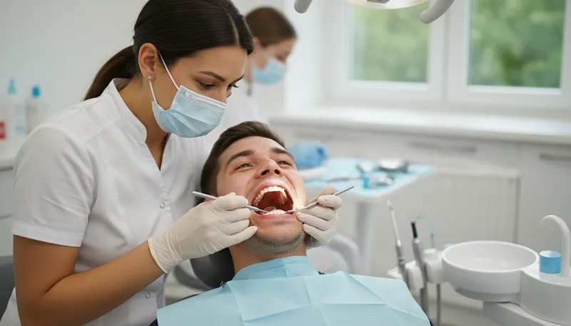 Illustration of open wide: a command to widen one's mouth