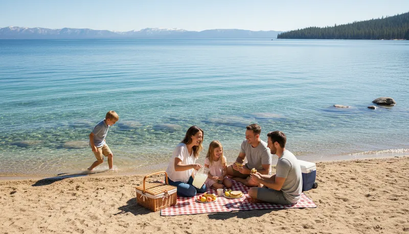 Illustration of tahoe: A large freshwater lake in California and Nevada.