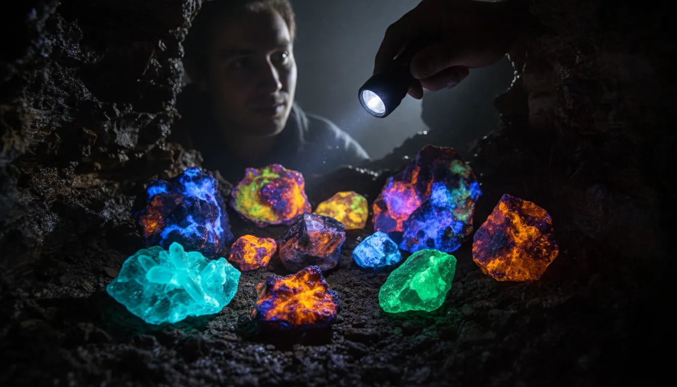 Illustrazione di fluorescence: The emission of light by a substance.