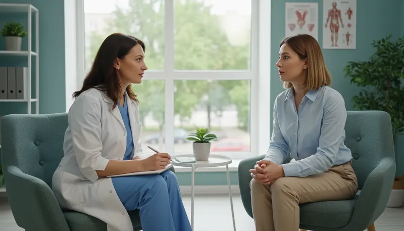Illustration of gynecologist: Doctor specializing in women's health.