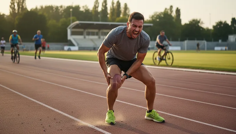 Illustration of charley horse: Cramp or spasm in the leg.