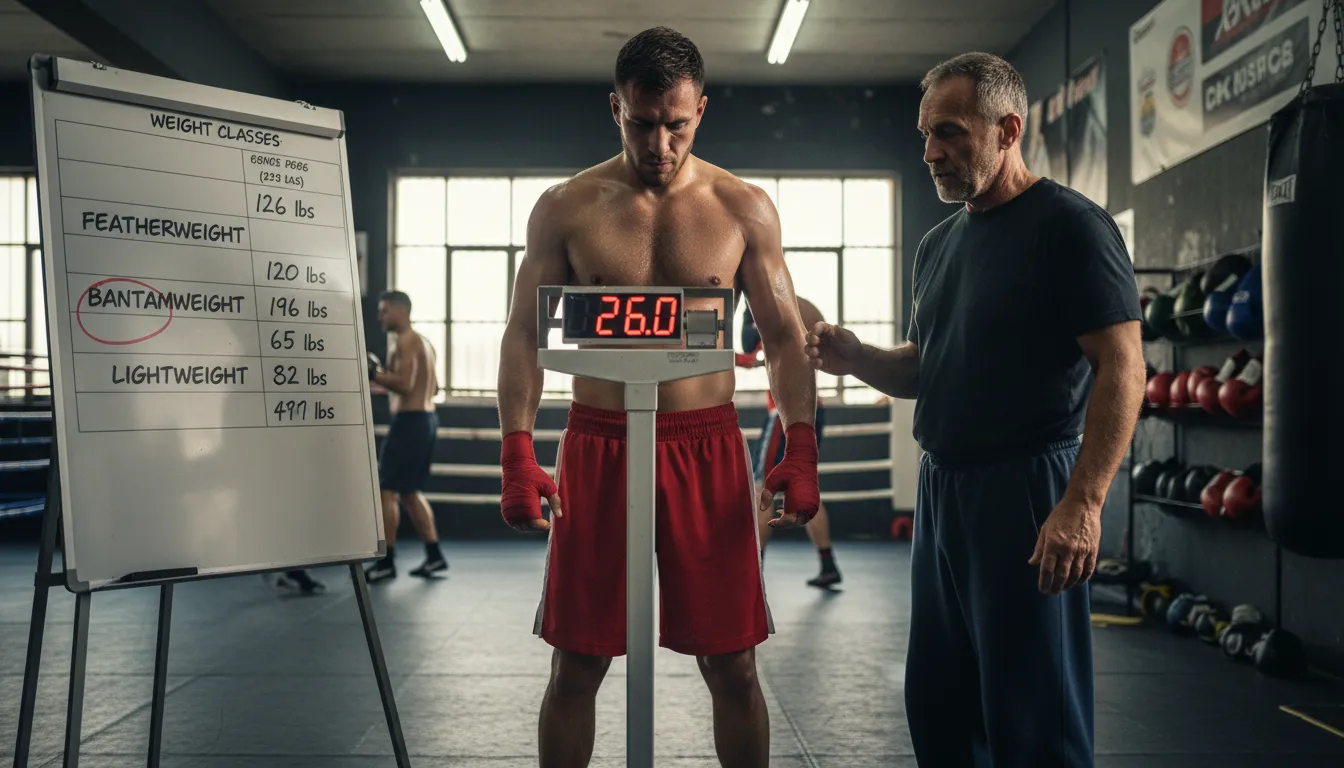 featherweight 的插圖：Lightweight category in sports.