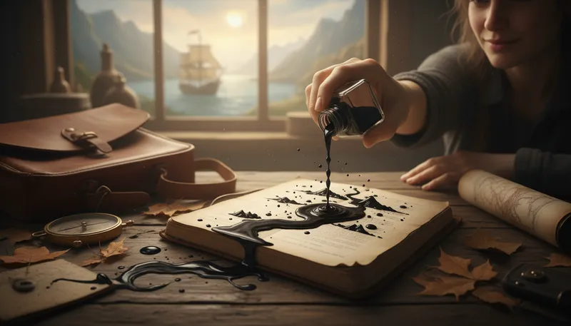 Illustration of spill ink: To write or publish something.