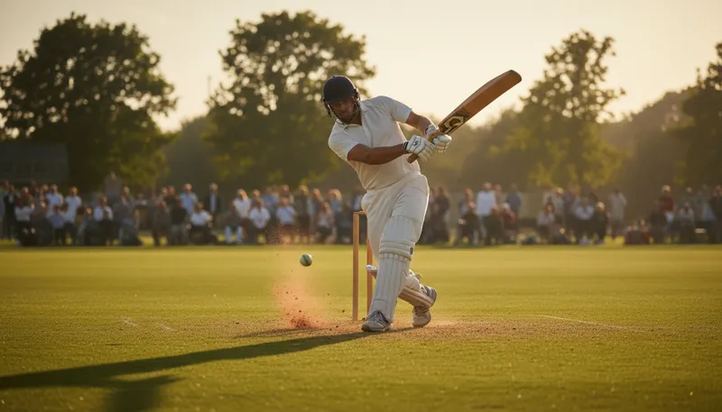 Illustration of batsman: A player who hits the ball in cricket.