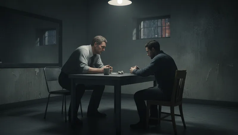 Illustration of interrogate: To ask questions thoroughly.