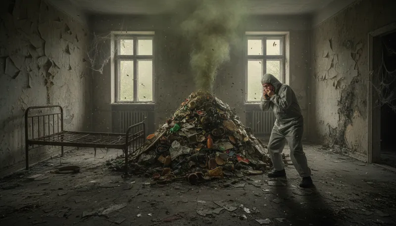 Illustration of filth: Very dirty or unclean material.