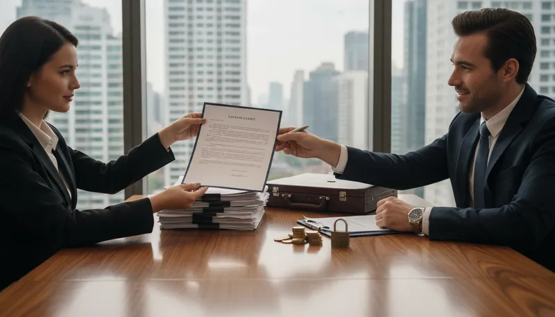 Illustration of bond: legal agreement or contract
