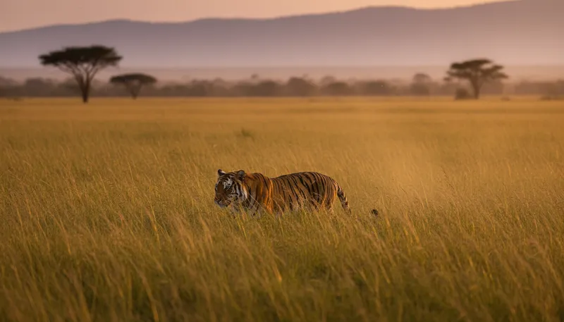 Illustration of tiger: a large wild cat with orange fur