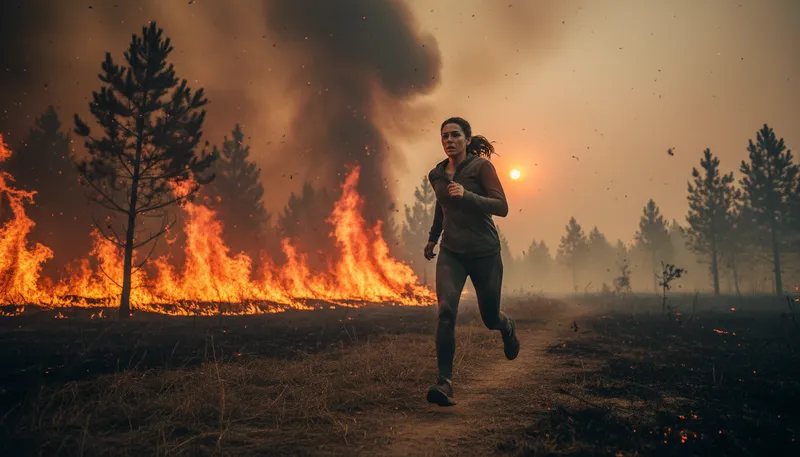Illustration of like one's life depended on it: with extreme urgency or intensity