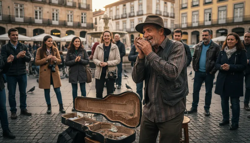 Illustration of harmonica: A small wind instrument played with the mouth.