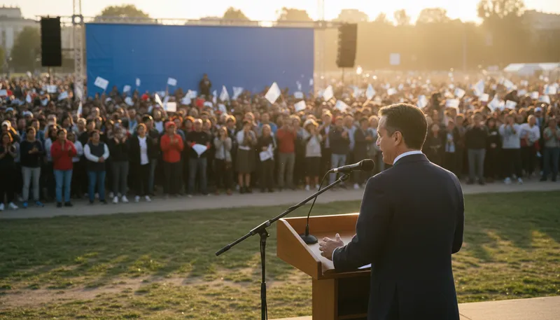 Illustration of address: a formal speech to an audience