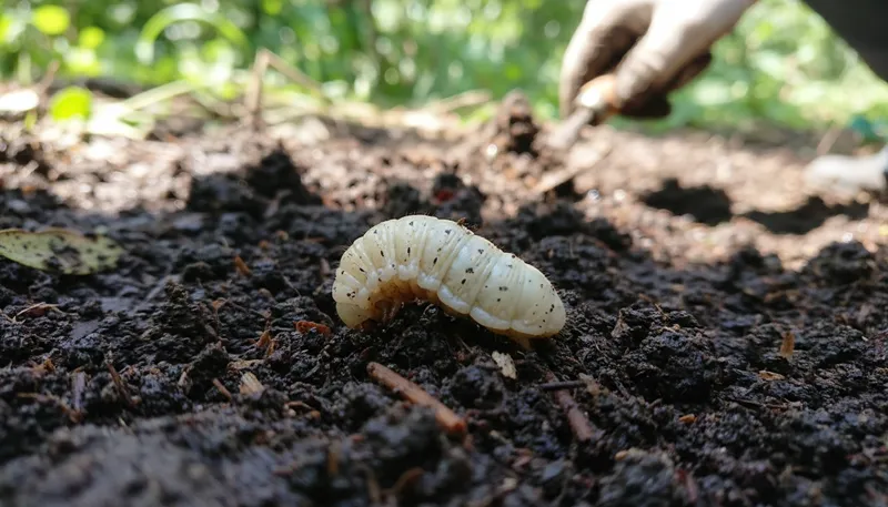 Illustration of larva: an early stage of an insect's life.