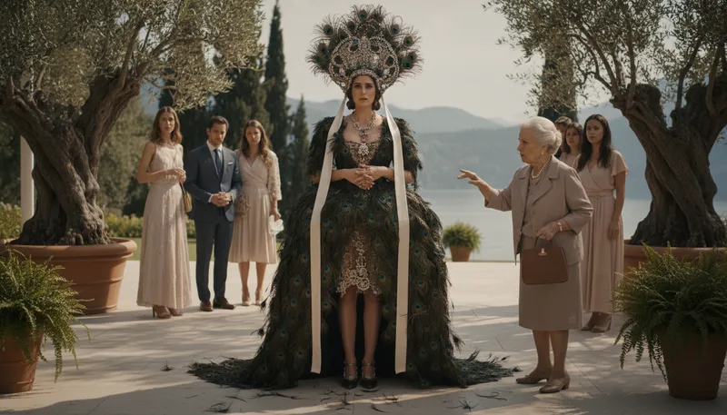 Illustration of adorn oneself with borrowed plumes: to show off someone else's achievements