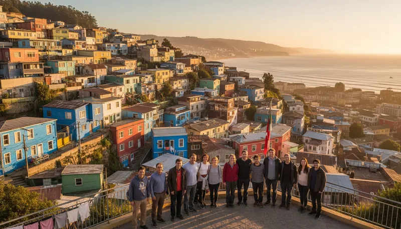 Illustration of valparaiso: A coastal city in Chile.