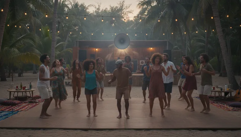 Illustration of bop: A lively dance or style of music.
