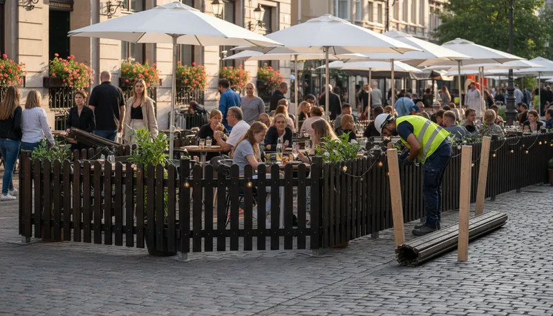 Illustration of fence the tables: Surround tables with barriers to control access.