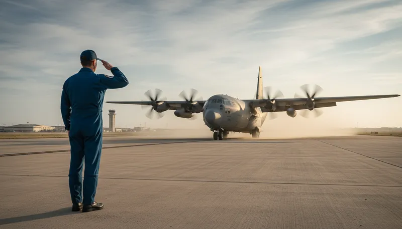 Illustration of airman: A member of the air force.