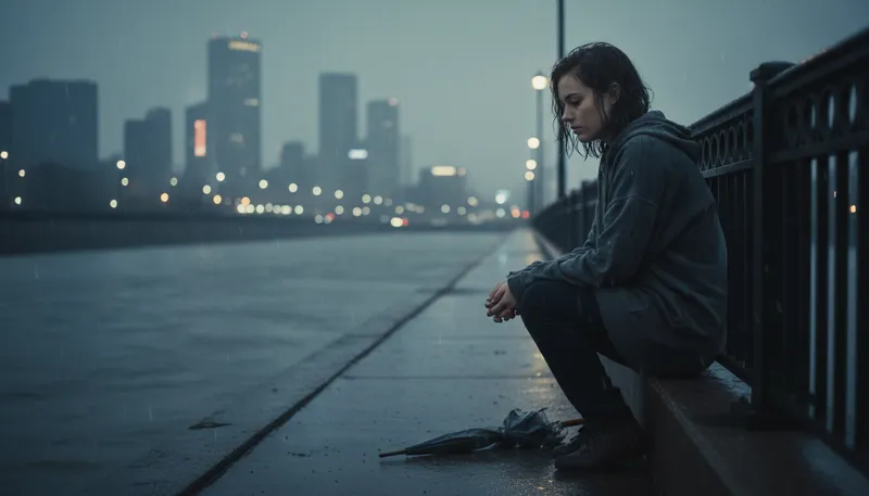 Illustration of suicidal: having thoughts of ending one's own life