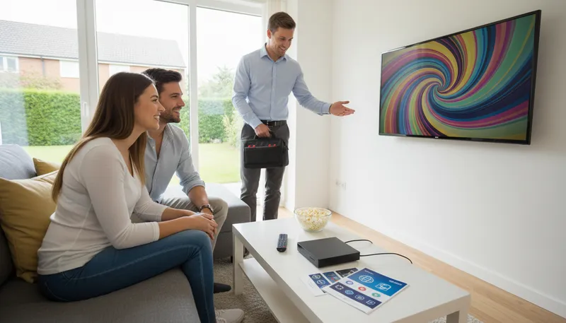 Illustration of directv: A satellite television service provider.