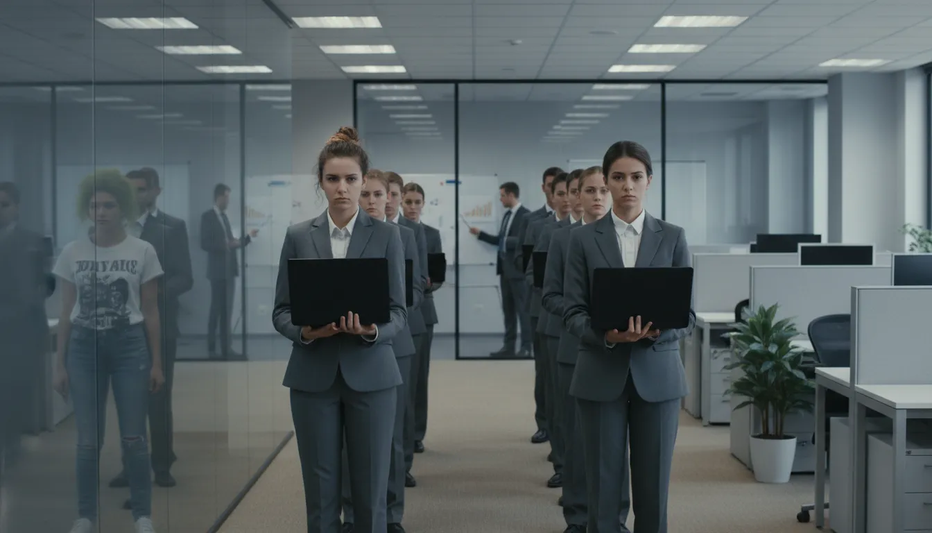 fall in line 的插图：To conform or obey rules.