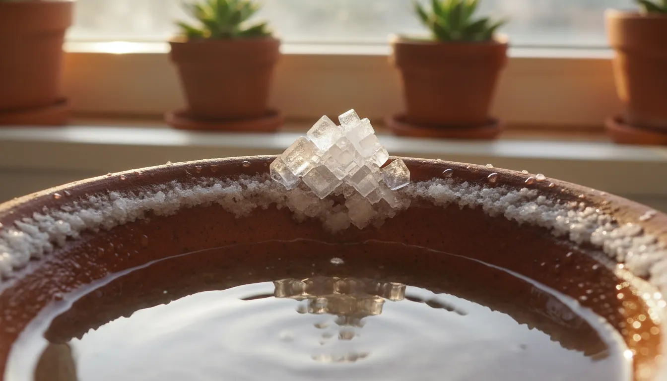 Illustration of crystal: A solid whose particles form a regular repeating structure.