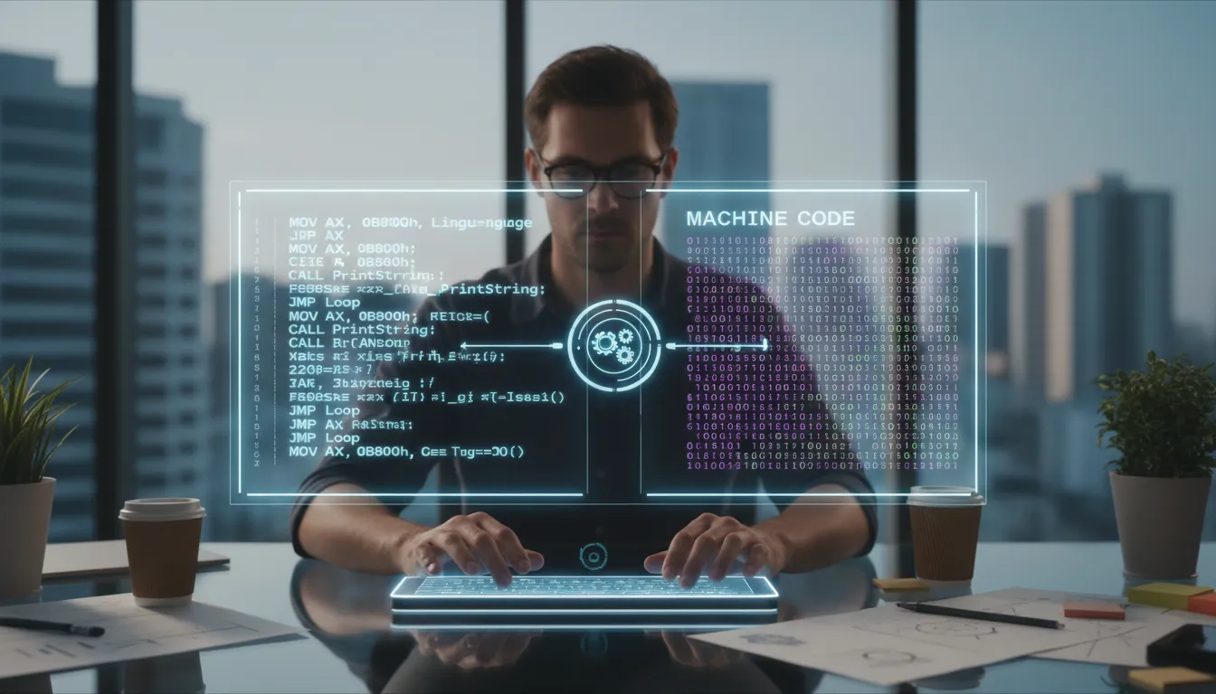Hình minh họa cho assembler: a program that translates assembly language into machine code