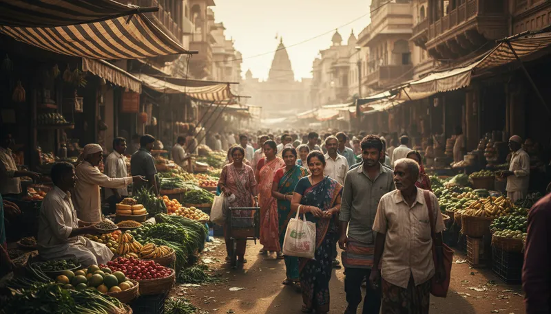 Illustration of indore: A city in central India, known for textiles.
