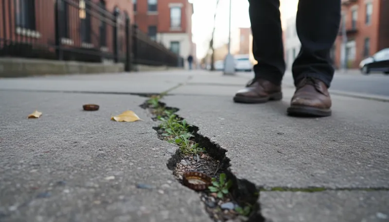 Illustration of crack: A narrow break or fracture.
