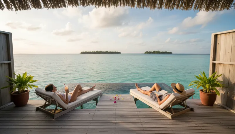 Illustration of all holiday: a time of complete relaxation.