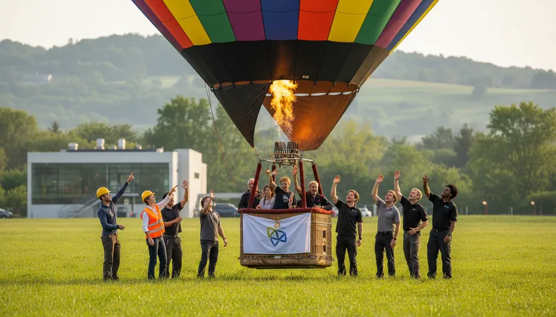 Illustration of get off the ground: to start or launch something