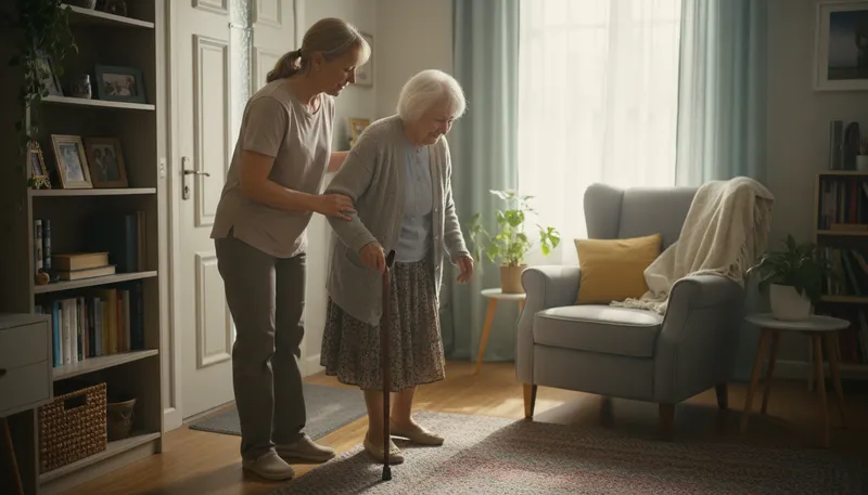 Illustration of carer: A person who takes care of someone.