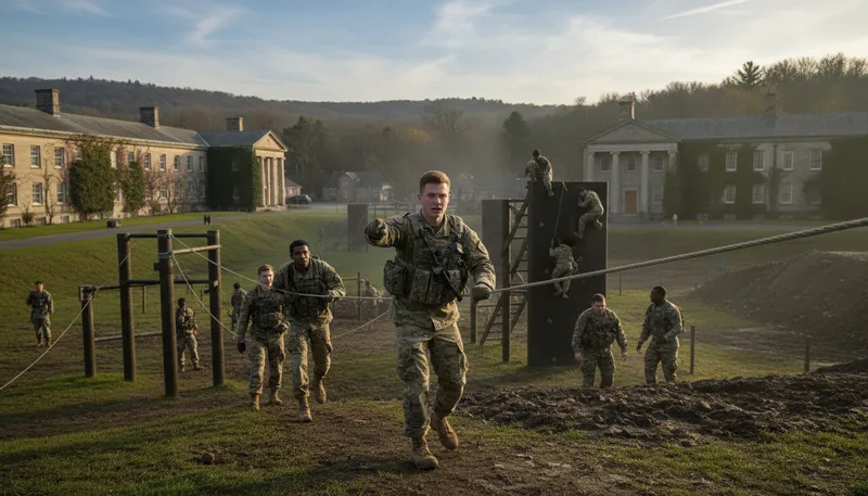 Illustration of sandhurst: A place known for military training and education.