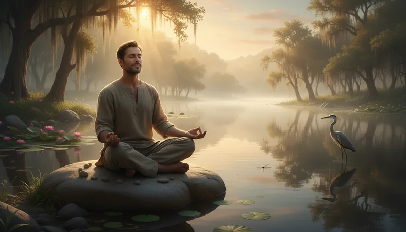 Illustration of nirvana: A state of perfect happiness and peace.