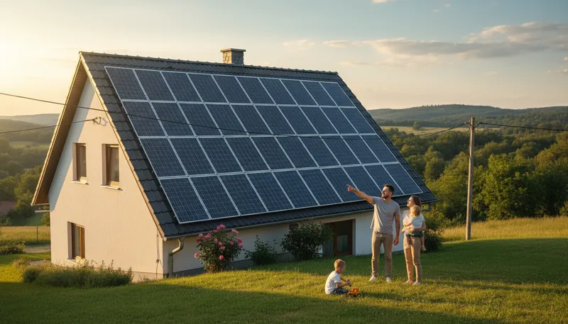 Illustration of photovoltaic: Converting sunlight into electricity.