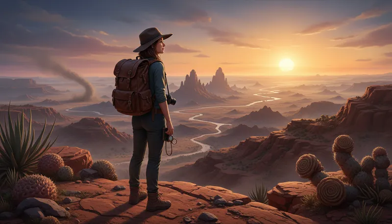 Illustration of wanderlust: a strong desire to travel and explore